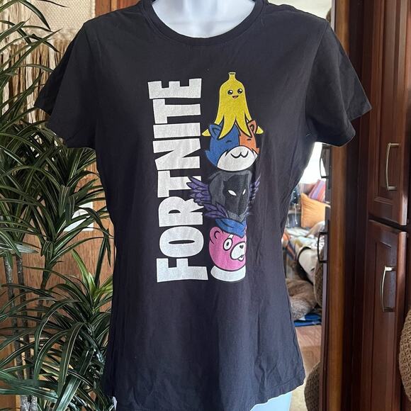 FORTNITE Character Stack Tee Black Size S – Peely, Drift, Omega, Cuddle Leader - Picture 1 of 7